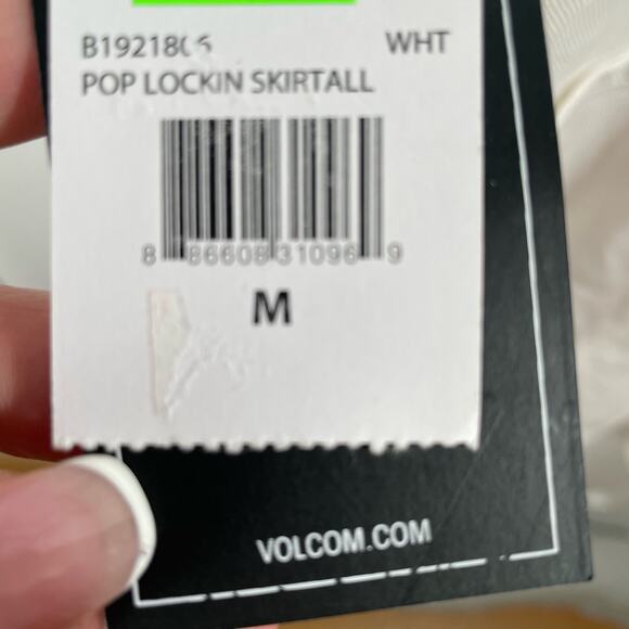 Volcom White Overall Front Zip Teen Mini Dress Skirt Jumper Summer Medium NWT - Picture 5 of 16